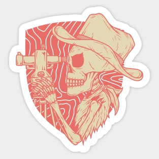 cowboy surveyor Sticker